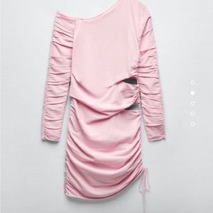 Zara Pink Cutout Long sleeve dress